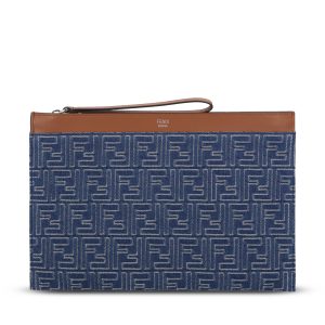 Pouch piatta realizzata in tessuto.