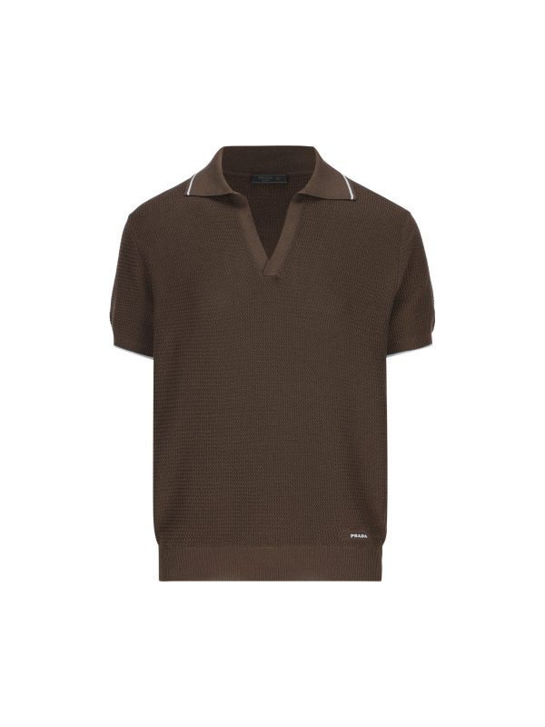 Polo in maglia di seta e cotone.