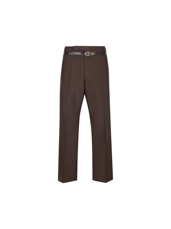 Pantaloni realizzati in mohair e seta.