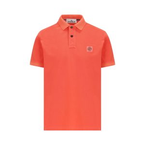 Polo a manica corta in cotone biologico e piquet di elastan.