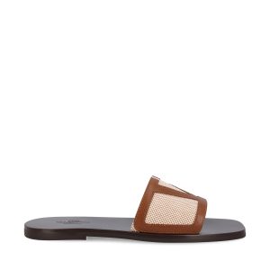 Sandalo Slide Viva Superstar in tessuto canvas e nappa.