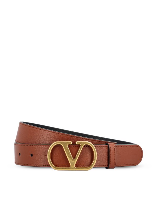 Cintura VLogo Signature in vitello lucido.