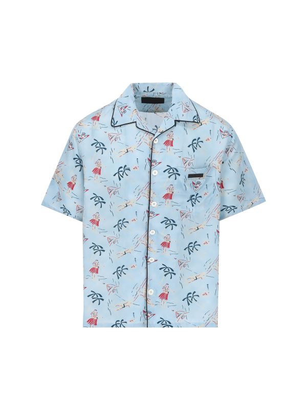Camicia in misto viscosa e seta.
