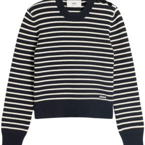 MAGLIA RIGATA IN COTONE E LANA