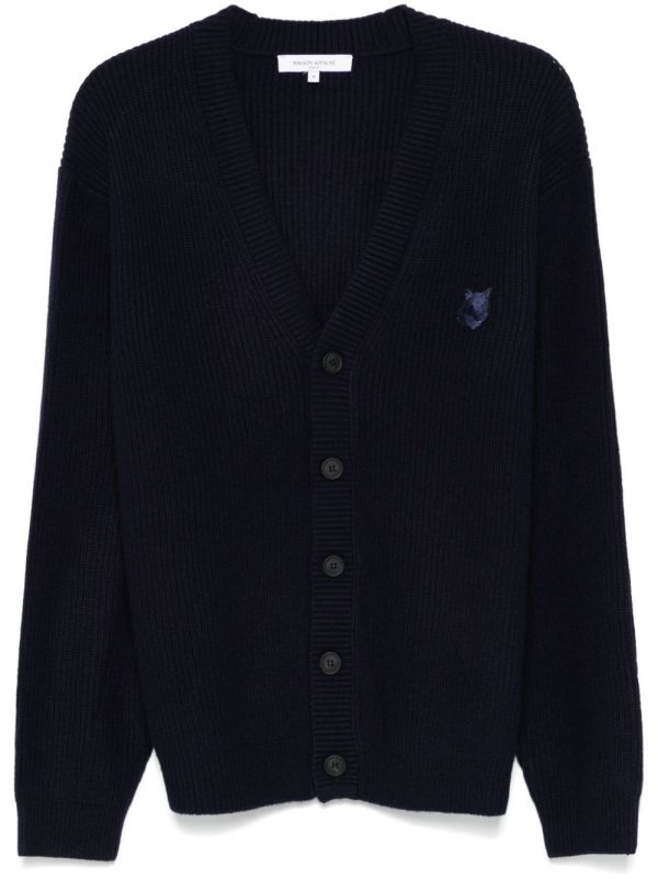 CARDIGAN FOX HEAD IN LANA