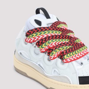 Lanvin Suede Leather Curb Sneakers