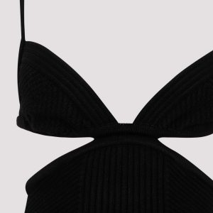 Off White Cut Out Ribbed Mini Dress