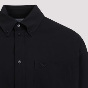 Off White Emb Cotton Shirt
