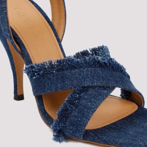 Off White Curvy Heel Denim Sandal