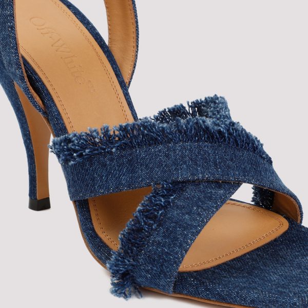 Off White Curvy Heel Denim Sandal