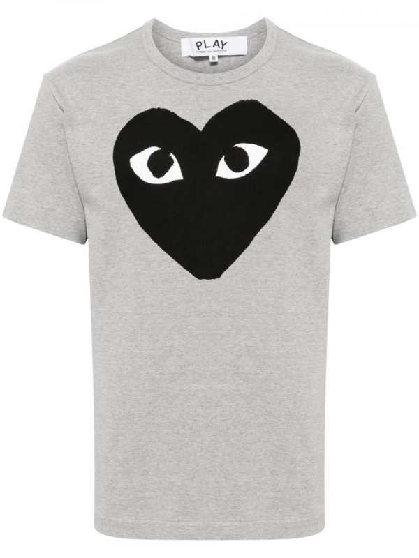 T-SHIRT BLACK HEART IN COTONE