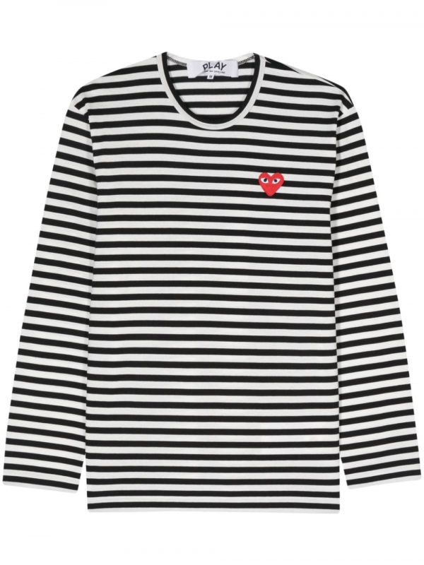 T-SHIRT RED HEART RIGATA