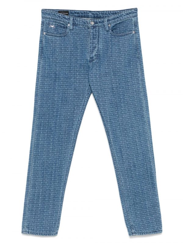 JEANS DENIM CON LOGO ALLOVER