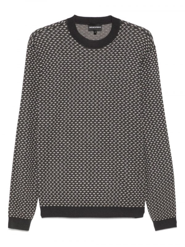 MAGLIA IN MISTO LANA CON LOGO ALLOVER