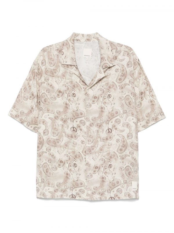 CAMICIA STAMPATA IN MISTO LINO
