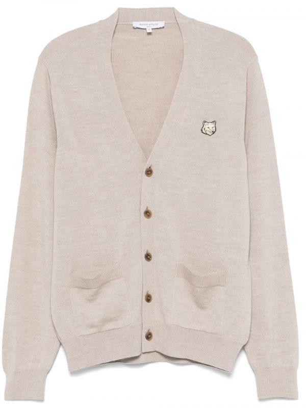 CARDIGAN BOLD FOX HEAD IN LANA
