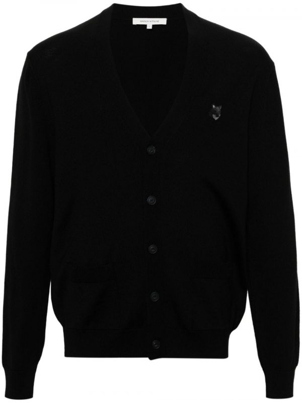 CARDIGAN BOLD FOX HEAD IN LANA