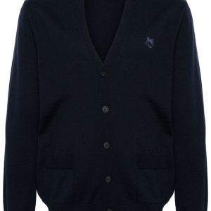 CARDIGAN BOLD FOX HEAD IN LANA