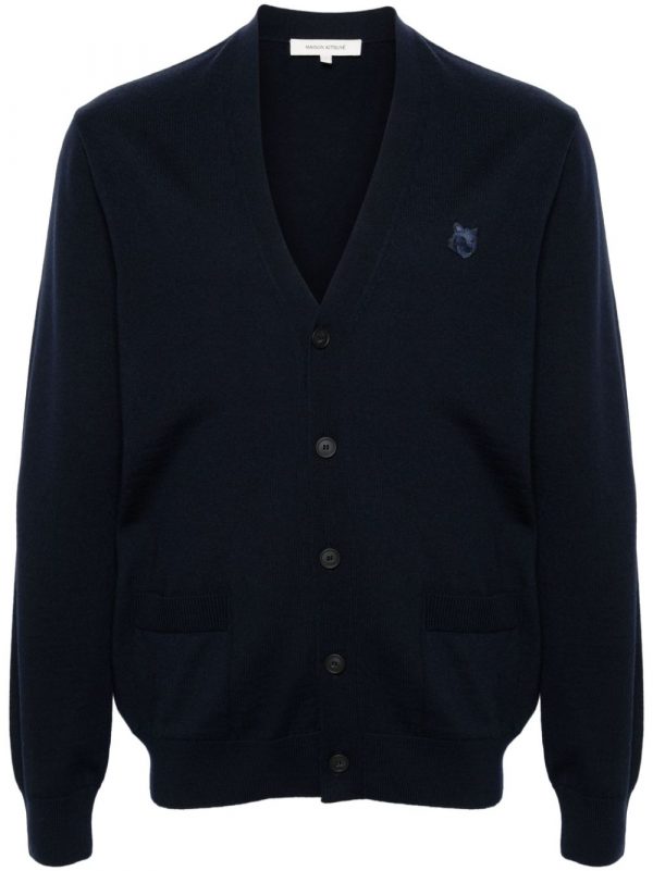 CARDIGAN BOLD FOX HEAD IN LANA