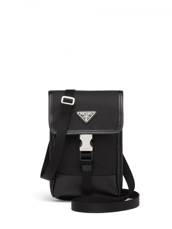 PORTA SMARTPHONE IN RE-NYLON E PELLE