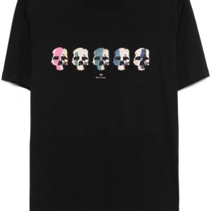 T-SHIRT MULTI SKULL IN COTONE