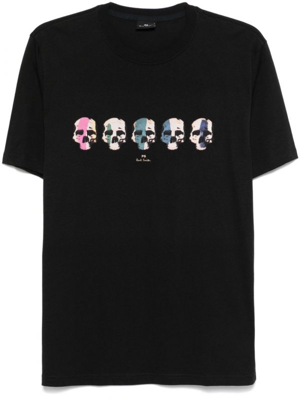 T-SHIRT MULTI SKULL IN COTONE