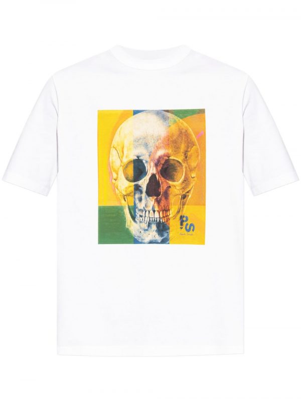 T-SHIRT SKULL SQUARE IN COTONE