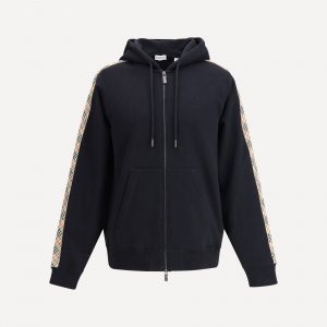 Felpa con Cappuccio con finiture Check