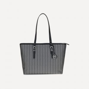 Borsa Tote Quinn grande con logo jacquard