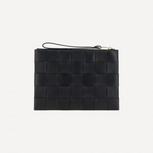 Pouch in pelle intrecciata