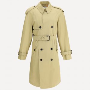 Trench medio in gabardine di cotone