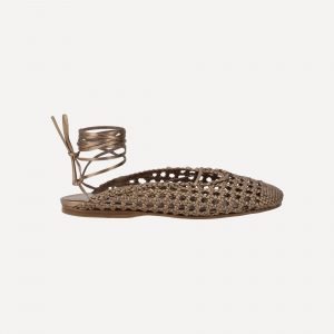 Mules in pelle effetto rete